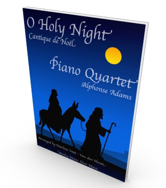 O Holy Night (Cantique de Noël) for piano quartet, sheet music in PDF